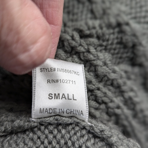 Harlowe & Graham Women’s Grandmacore Grey Chunky Belted Cardigan Size S - Picture 7 of 8